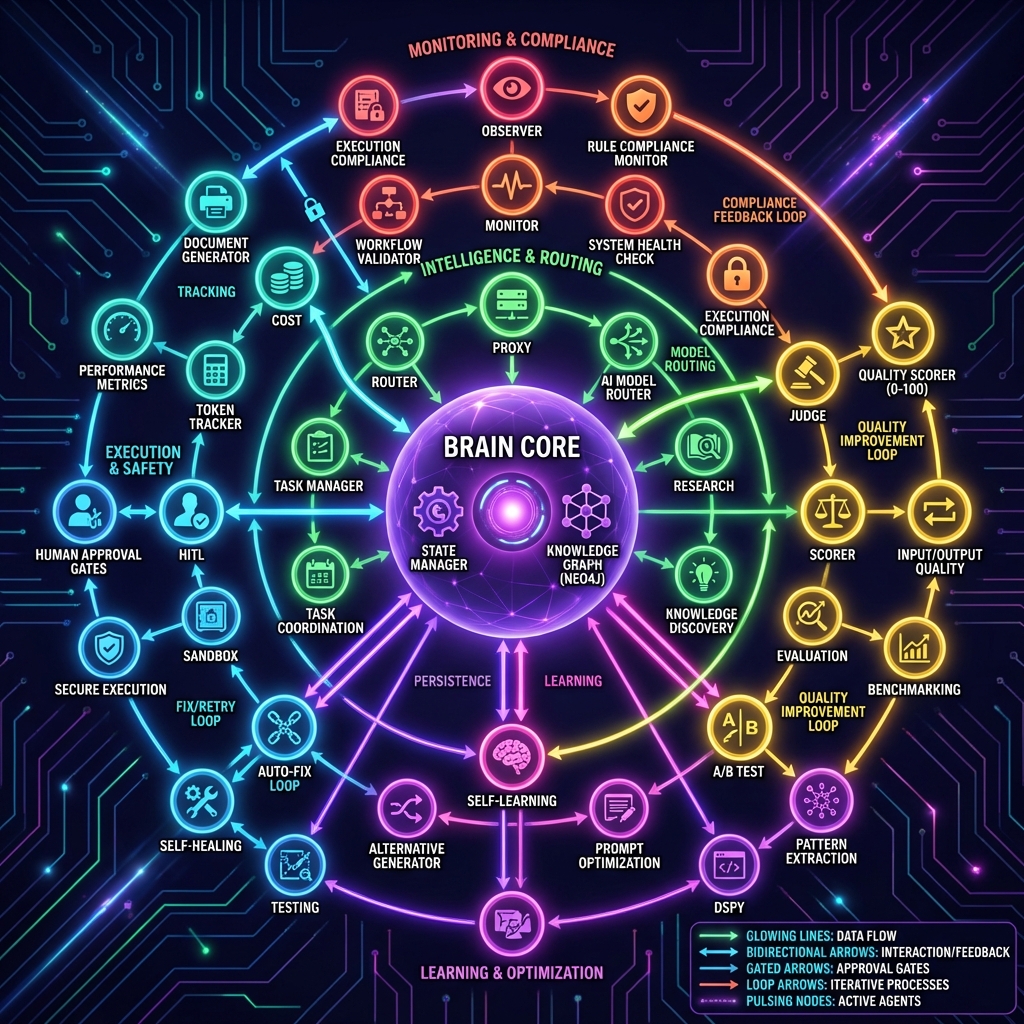 Brain Intelligence Sub-Agents Network Diagram
